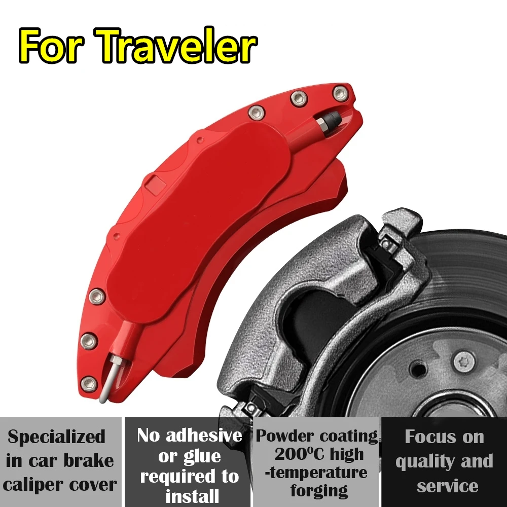 For Jetour Traveler Car Brake Caliper Cover Aluminum Alloy Exterior Kit Fit 1.5T 2.0T Pro Pro+ 2023 2024 2025