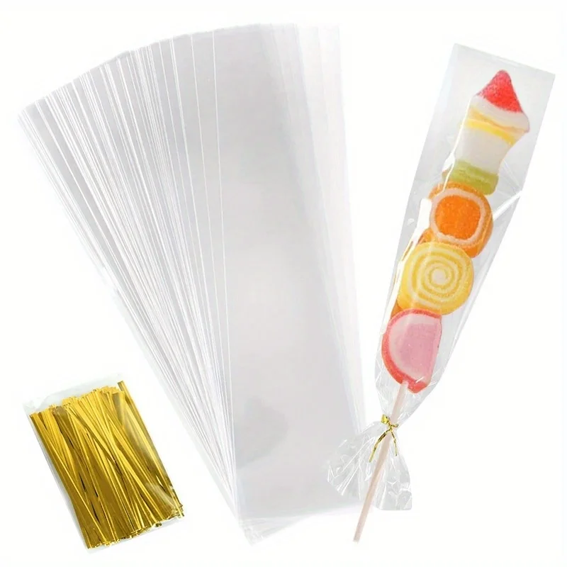 50Pcs Christmas Transparent Candied Haws Packaging Bags OPP Plastic Candy Bags Wedding Baby Shower Birthday Party Supply