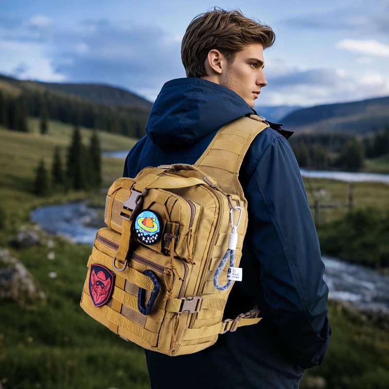 Taktyczna Wojskowa Torba Sling Męska Mała Sling Rover Torba na Ramię Molle Outdoor Camping Wędrówki Plecak Jednodniowy Myślistwo Torba Crossbody