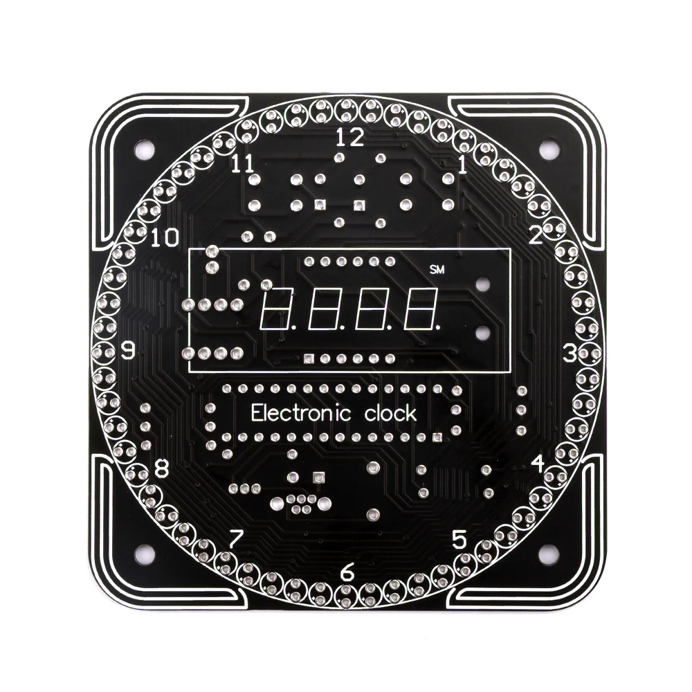 Digital DS1302 Electronic Clock Kit Light Control Rotation Digital LED Temperature Time Display Tool DIY for Soldering Practice