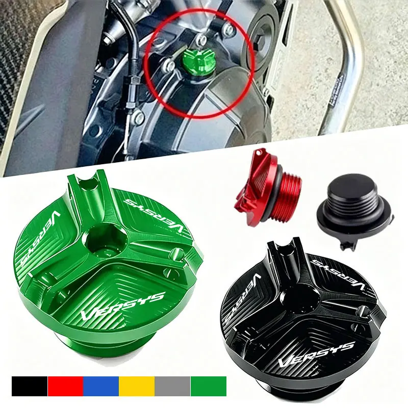 

Motorcycle Accessories Engine Oil Filler Cap Oil Plug Cover 2026 For Kawasaki Versys 650 1000 X300 Versys650 Versys1000