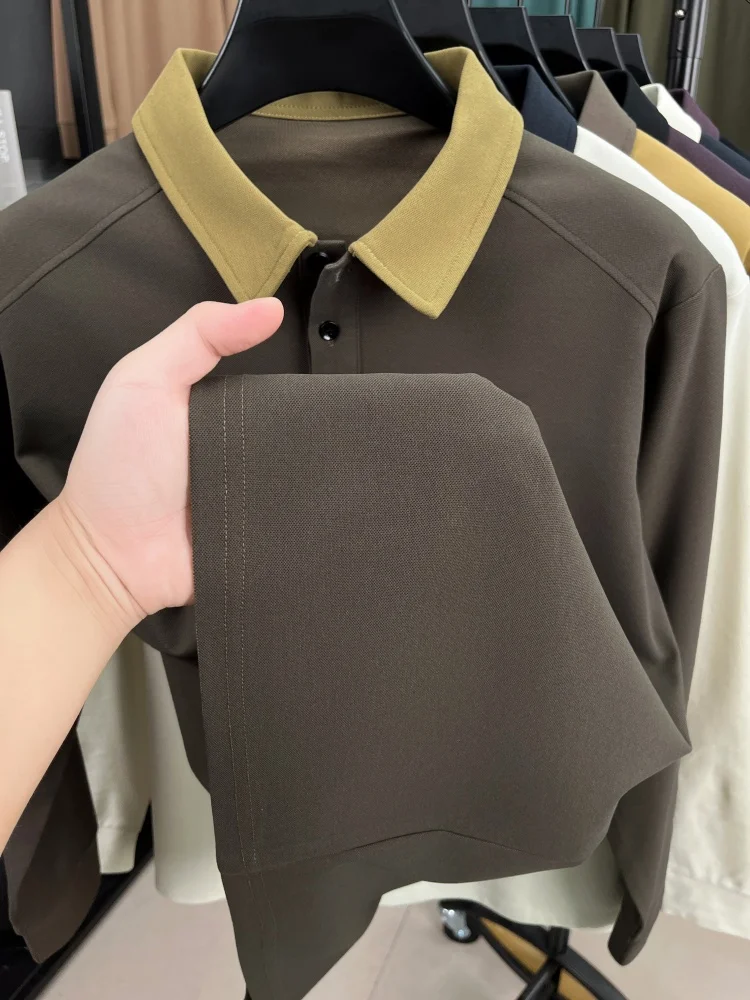 Hochwertiges Luxus-Langarm-Poloshirt für Herren, Frühling-Herbst, neuer Trend, Markenprodukt mit niedlicher Hundestickerei, koreanisches Casual-T-Shirt mit Reverskragen. – Detail 21