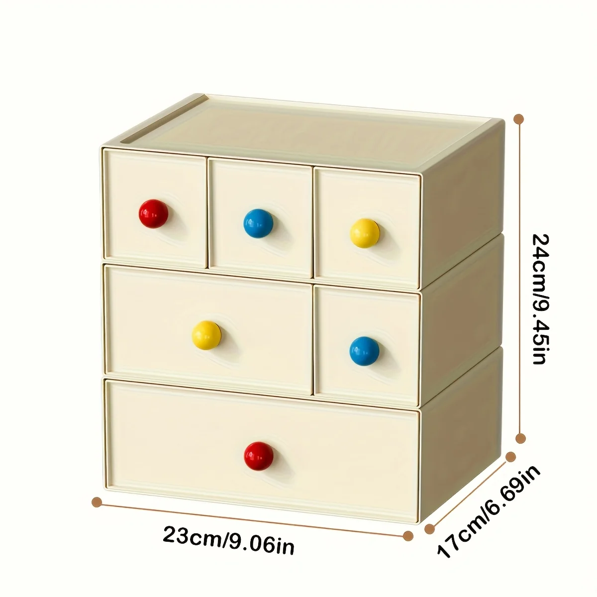 

Stackable Plastic Desktop Storage Box with Expandable Drawer and Moduleed Design - Multi-Compartment Storage for Cosmetics