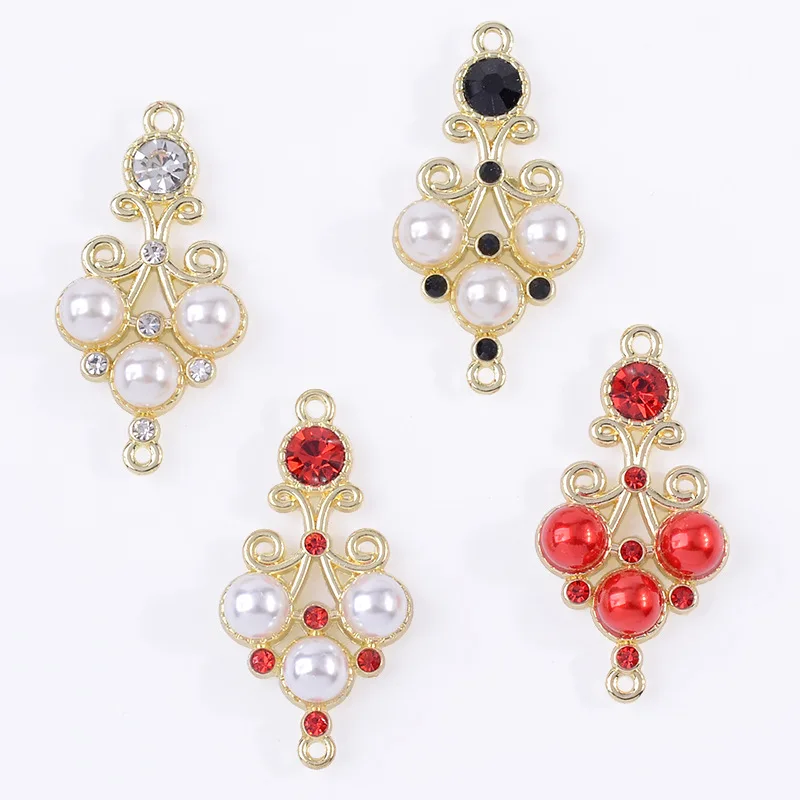 DIY handmade antique hair accessories hair crown fringed alloy accessories pendant antique slightly inlaid rhinestone pearl doub