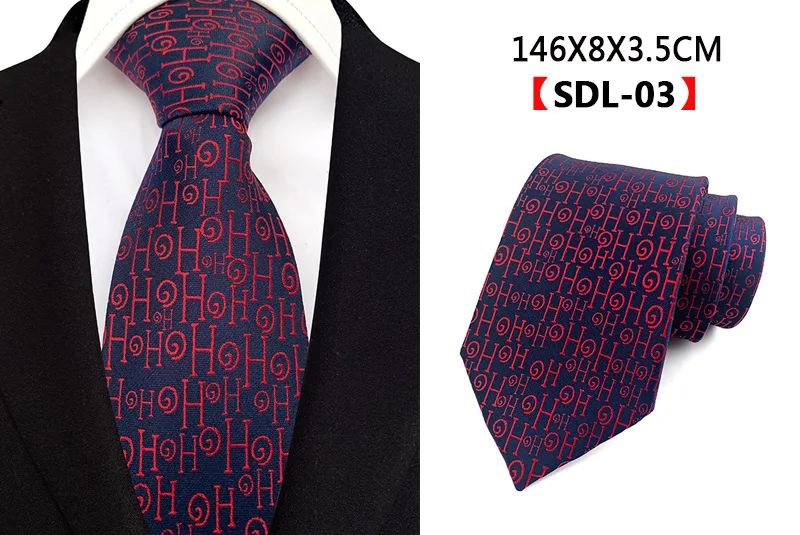 Ricnai 8cm Silk Christmas Day Black Blue Red Cartoon Tie Letters Colored lights Snow Festival Tie Gift