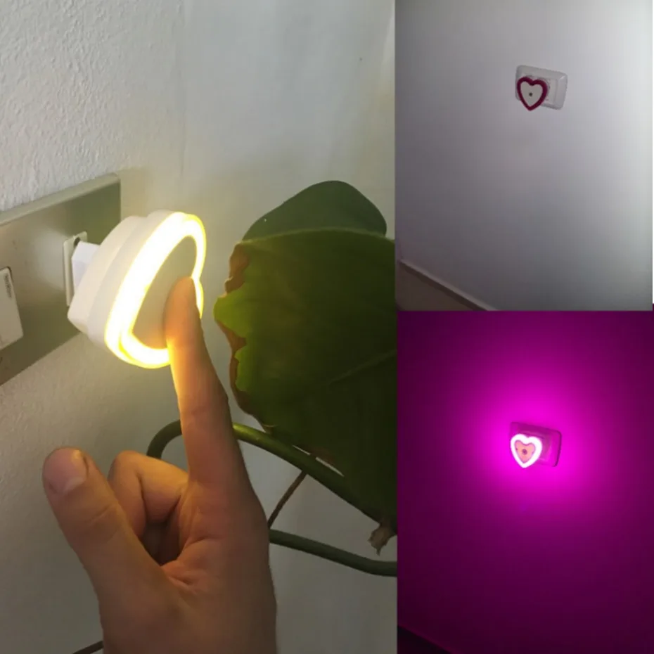 Mini LED Night Light EU/US Plug in Dusk to Dawn Sensor Wall Nights Lamp Square for Bedroom Hallway Stairs Corridor 85V-265V