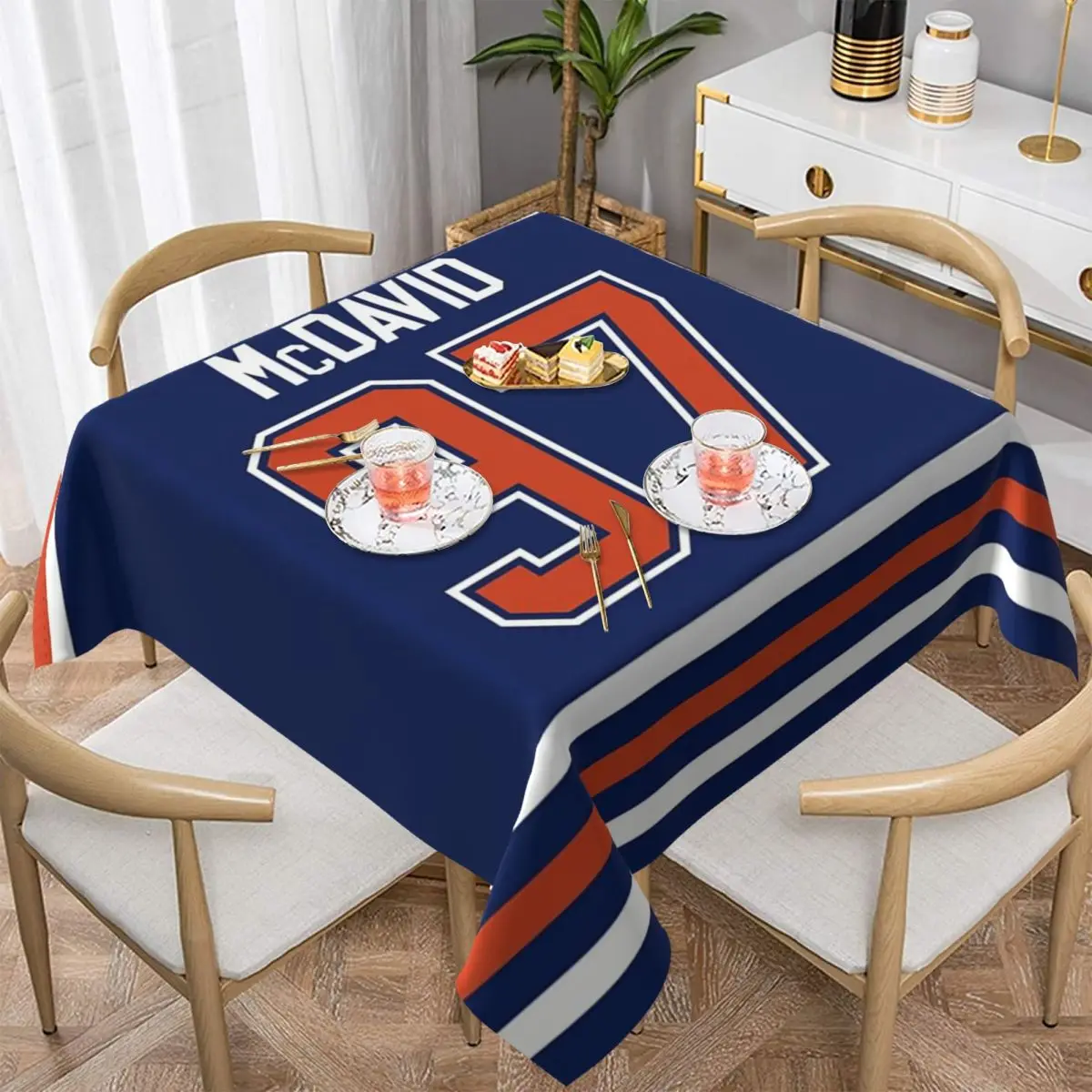 

Edmonton Oilers Connor McDavid домашний трикотаж задний чехол для телефона квадратная скатерть скатерть для кухонных мероприятий крышка обеденного стола