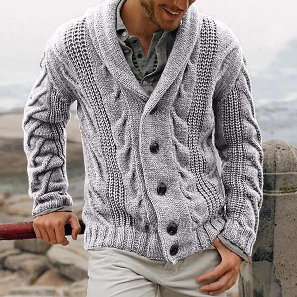 Men Sweater Jacket Versatile Men Cardigan Stylish Men's Cotton Blend Sweater Jacket for Autumn Winter Fashionable