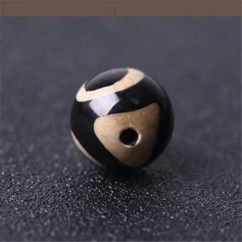 10beads Tibetan Black White Three Eyes Dzi Beads 8mm 10mm 12mm Stone Bead TSB0439