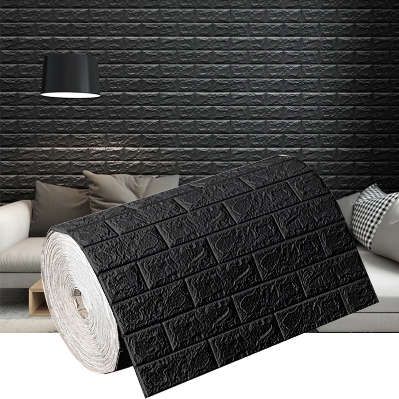 1-10pcs 3D Brick Wallpaper 77x70cm Self Adhesive Wall Sticker Waterproof Stain Resistant Living Bedroom Kitchen Wall Ornament