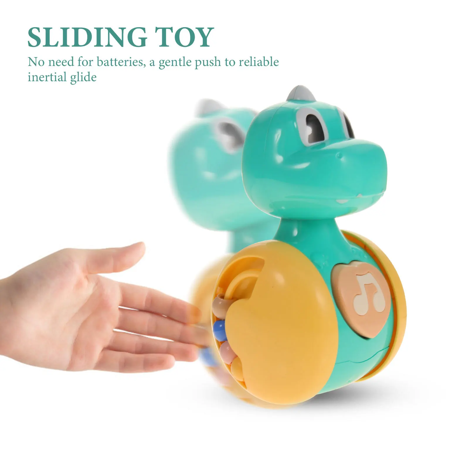 Dinosaur Tumbler Sliding Cartoon Dinosaur Sounding Design Safe Material Baby Hand Eye Coordination Skills Training
