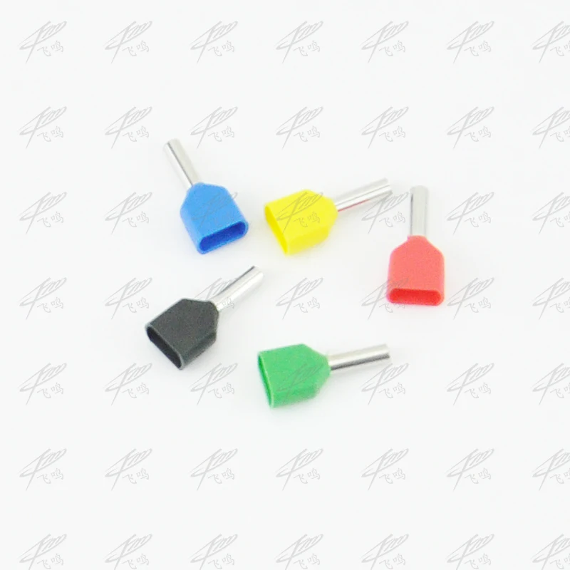 100PCS type double pipe insulated cold-press terminal Needle end Multicolor optional TE0508 1008 7508 1508 2508 2513