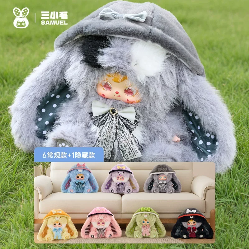 

Samuel Sanxiaomao Velvet Long Ear Rabbit 800% Blind Box Toys Cute Stuffed Fairy Doll With Bow Paw Print Collections Toys Gifts