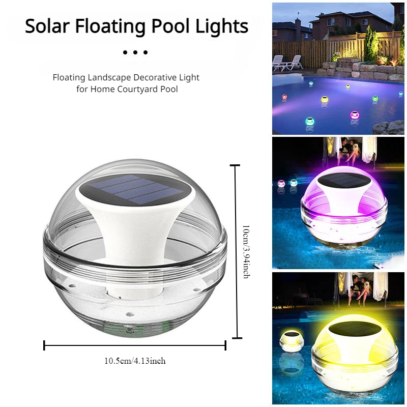 

Solar Floating Pool Lights Upgraded Waterproof with Multi Color Changing LED Light for Garden Swimming Pool Tub Party Home Decor