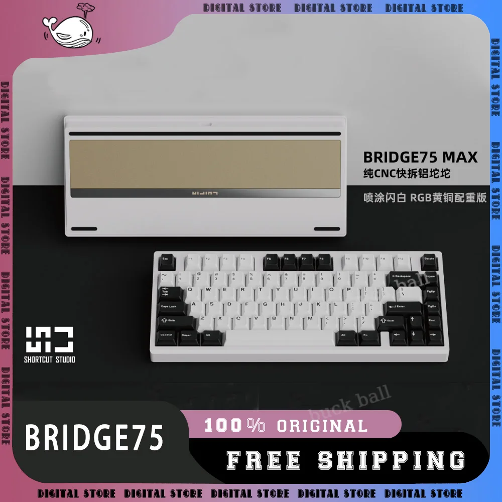 ShortCut Studio Bridge75 Mechanical Keyboard Wireless bluetooth Keyboard 3mode Rgb Custom Long Endurance Aluminium Game Keyboard