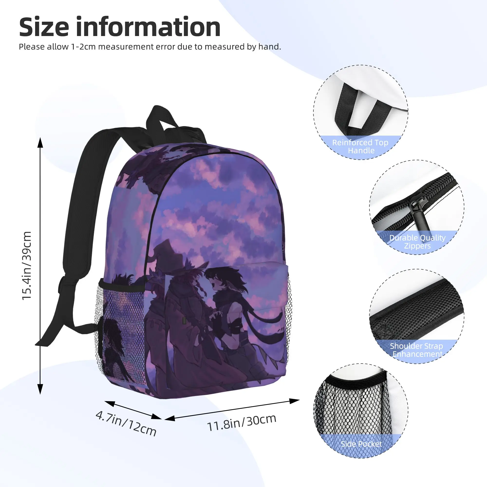 Azuretime Anime Azure Two Time Forsaken Backpack Hot Sale Daypack Boys Girls BookBag Shoulder Bags for Men Women School Bag