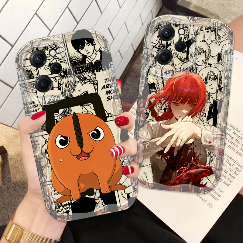 Chainsaw Man Pochita Power For Xiaomi Redmi Note 13 12 12S 11S 11 10 9 8 10A 9C Pro Plus 5G Wave Oil Funda Phone Case