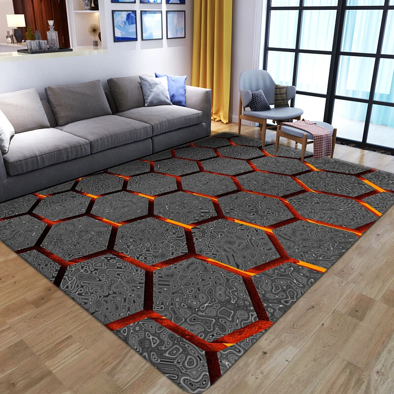 

Minimalist Geometric 3D Vortex Illusion Carpet Non-slip Entrance Door Mat Living Room Decoration Bedroom Home Kids Play Area Rug