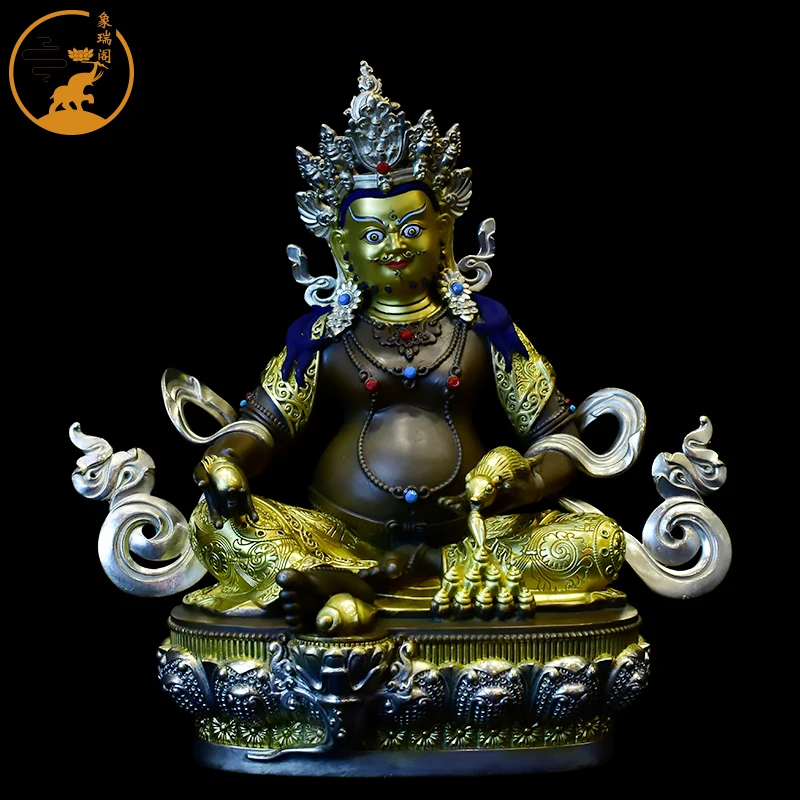 Huang Caishen Tibetan Buddhism Taiwan Province Tantric Home Boutique Bronze Antique 10-inch five-surname Tibetan Bala Buddha sta