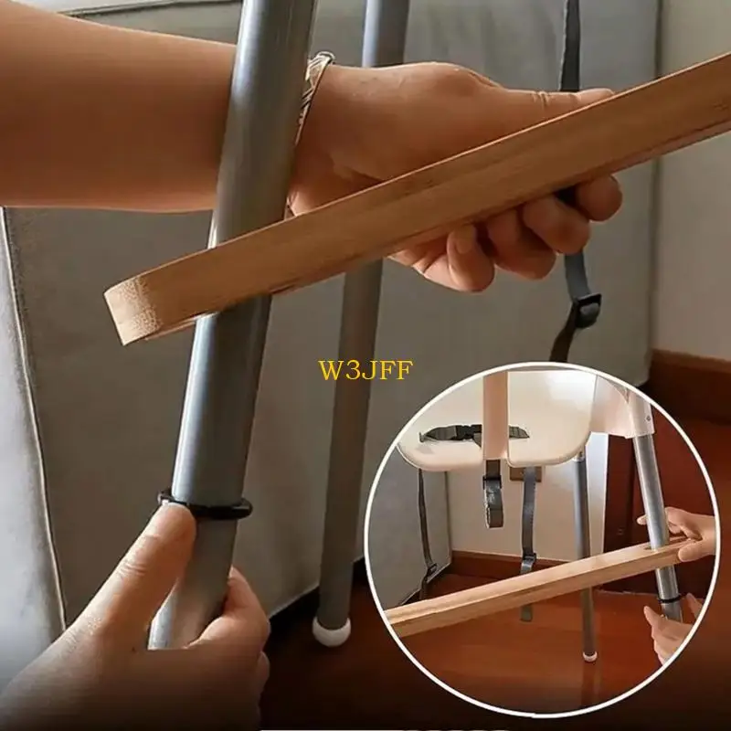 W3JF الطفل الكراسي العالية دواسة مع حلقات مطاطية كرسي مرتفع للأطفال مسند القدمين قابل للتعديل زوايا مستديرة المضادة للانزلاق