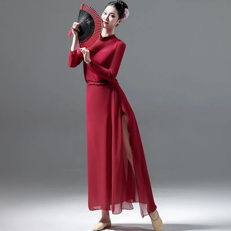 women-dance-clothes-long-sleeve-classical-chinese-folk-dance-set-dance-costume-art-exam-practice-costume-high-slit-long-skirt