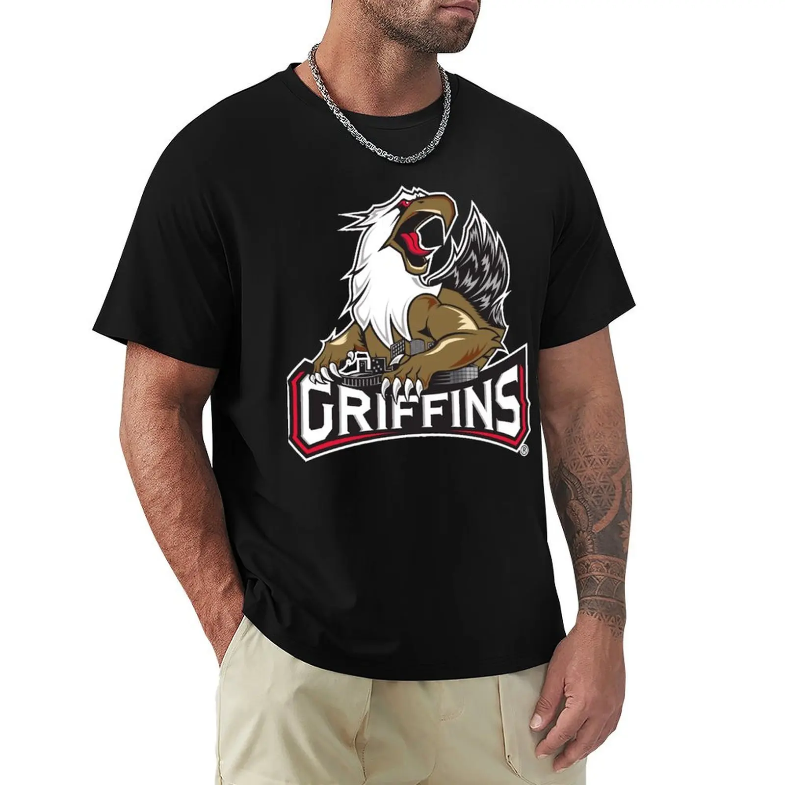 Grand Rapids Griffins hockey T-Shirt Basic Solid Tee for Daily Use