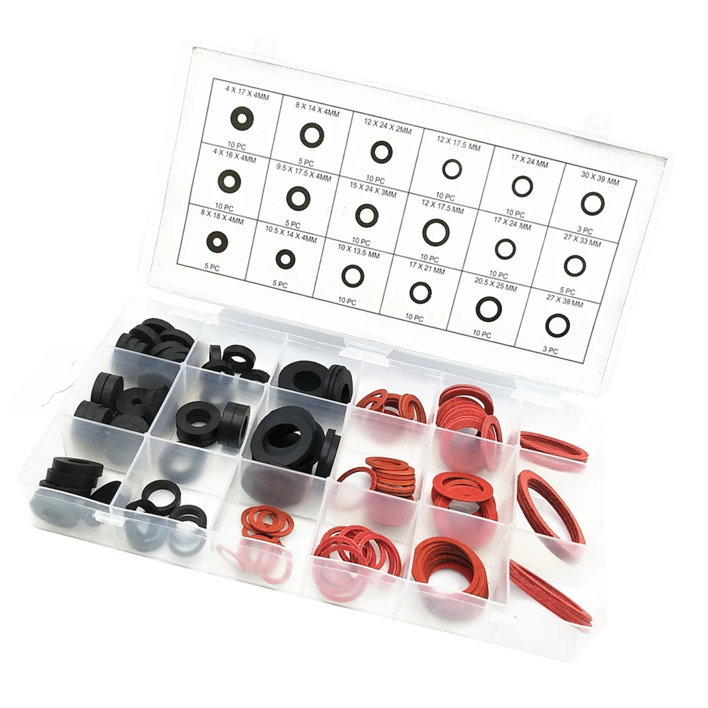 

141-Piece Faucet Washer Assortment Kit 18 Different Assorted Sizes O-ring Seal Silicone Gaskets