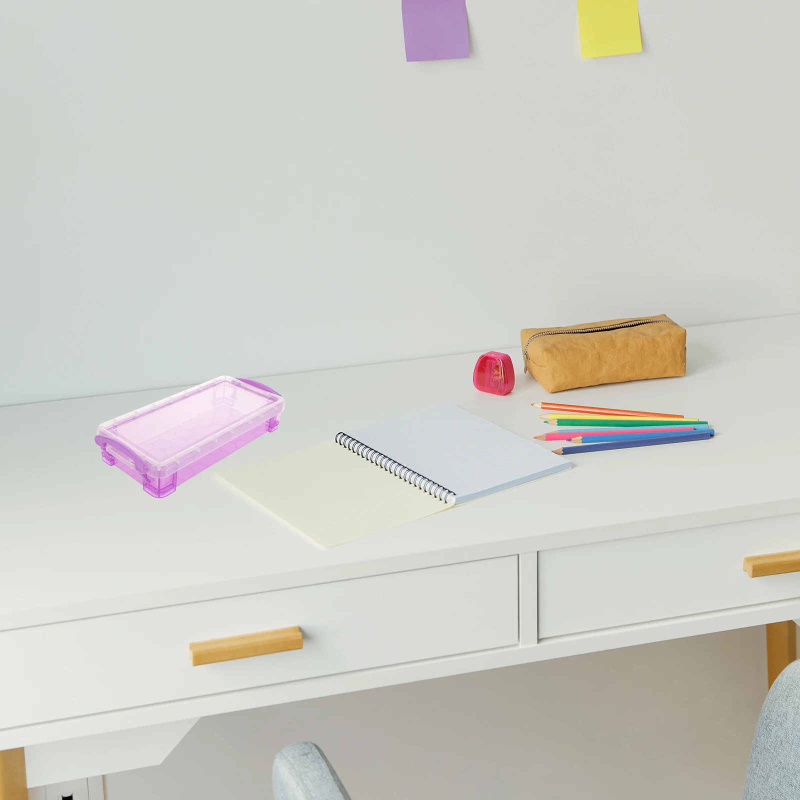 

4Pcs Plastic Pencil Storage Boxes Multi-Function Stationery Organizer Large Capacity Pen Case Container for School Office Art