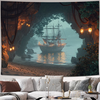 Mysterious pirate cave background hanging cloth perfect for living room, bedroom, office and party decoration tapestries