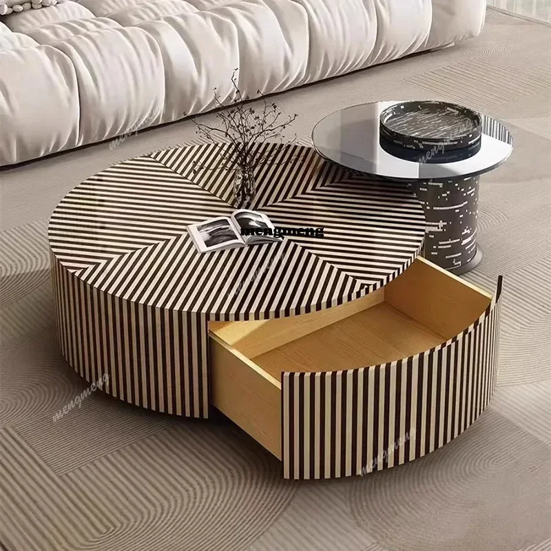 

Italian minimalist coffee table, modern light luxury living room, small apartment size combination zebra stripe zebra side table