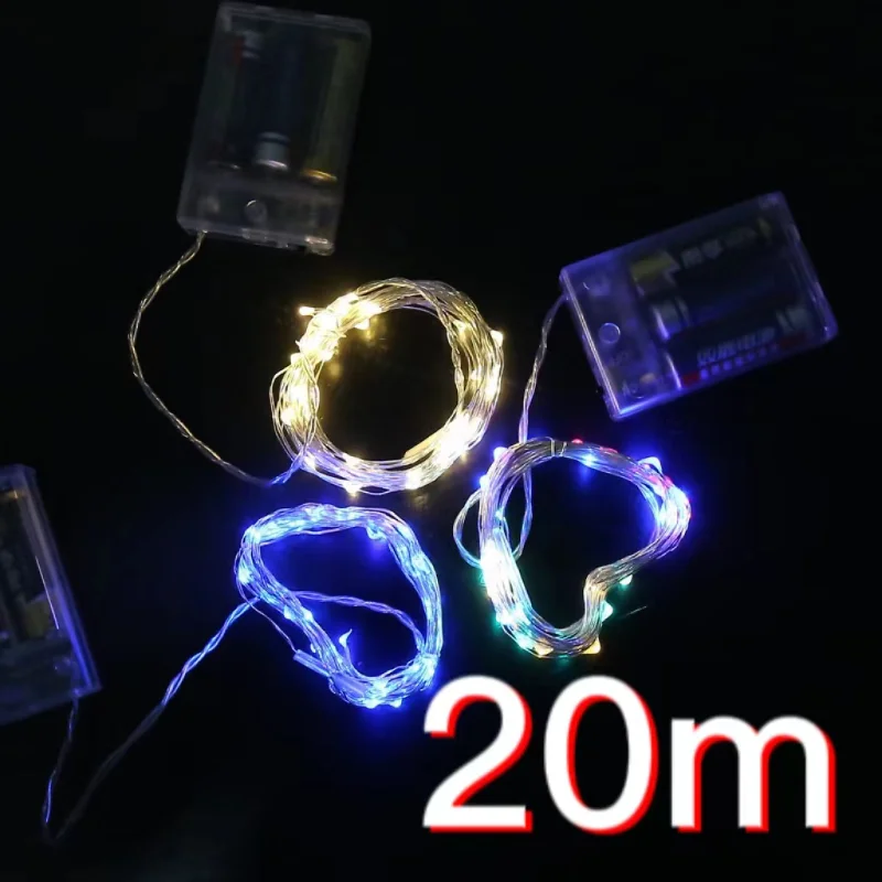 5-20M LED Fairy Lights Battery Operated Copper Wire Garland String Lights Outdoor Garden Party Wedding Lights Christmas Decor