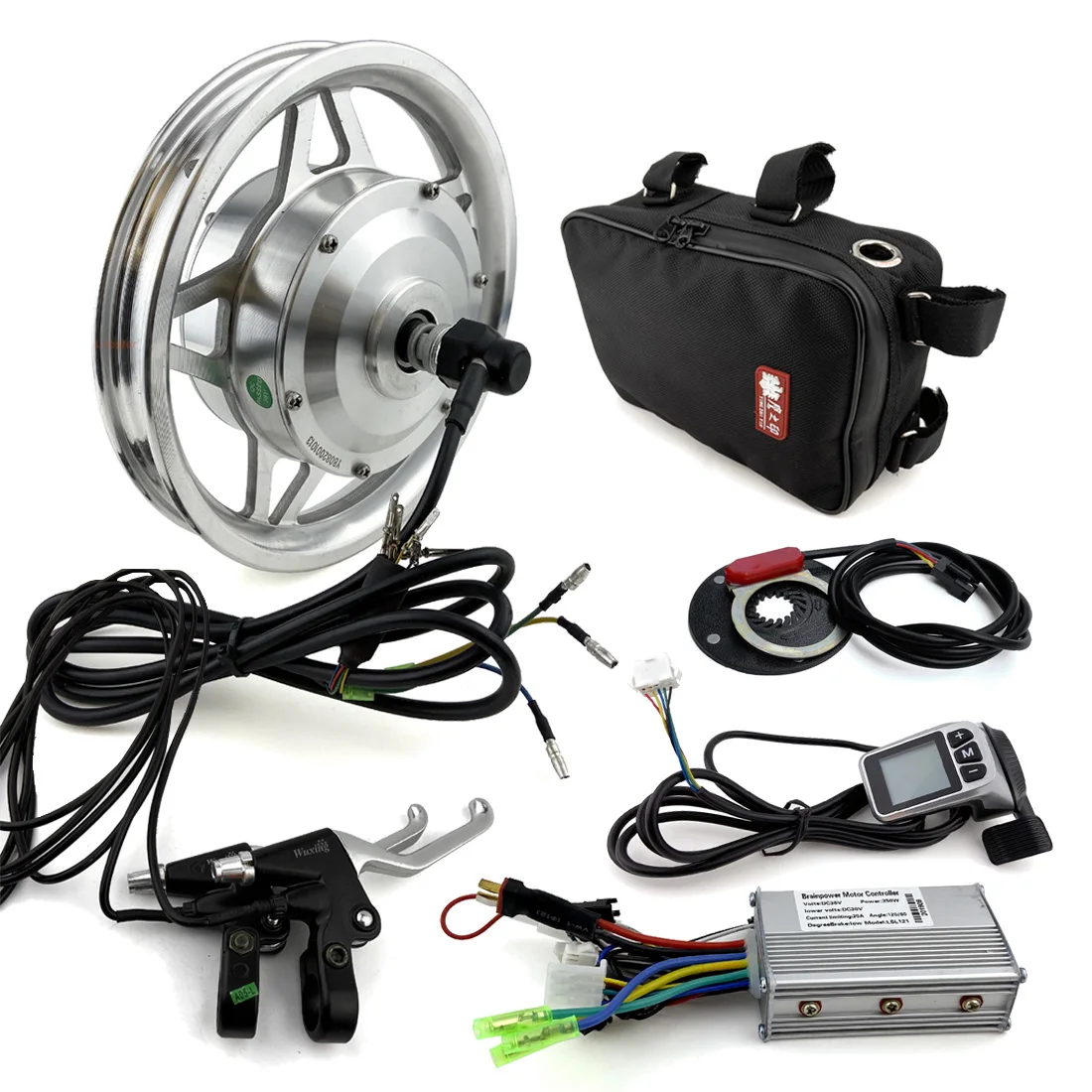 36V 250W 12 inch dc electric bicycle hub motor with speed controller LCD throttle and brake handle for e bike