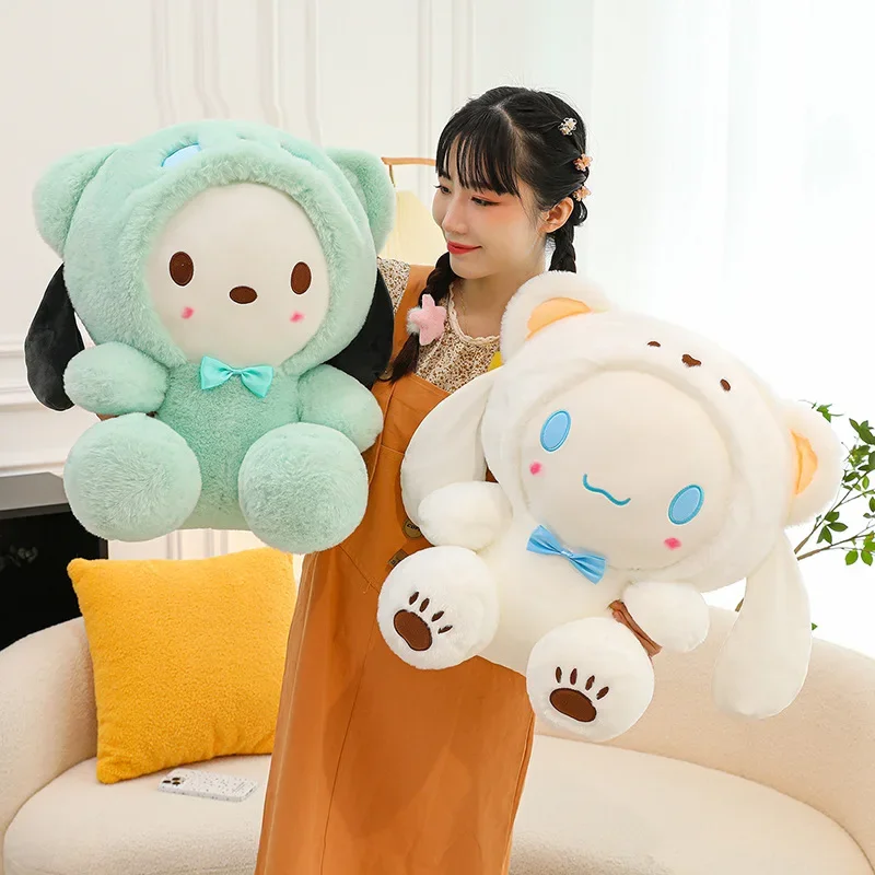 Kawaii Sanrio Character Plush Toys Cinnamonroll Pochacco Kuromi  Plushies Doll Cos Bear Cute Toys Children Birthday Gifts