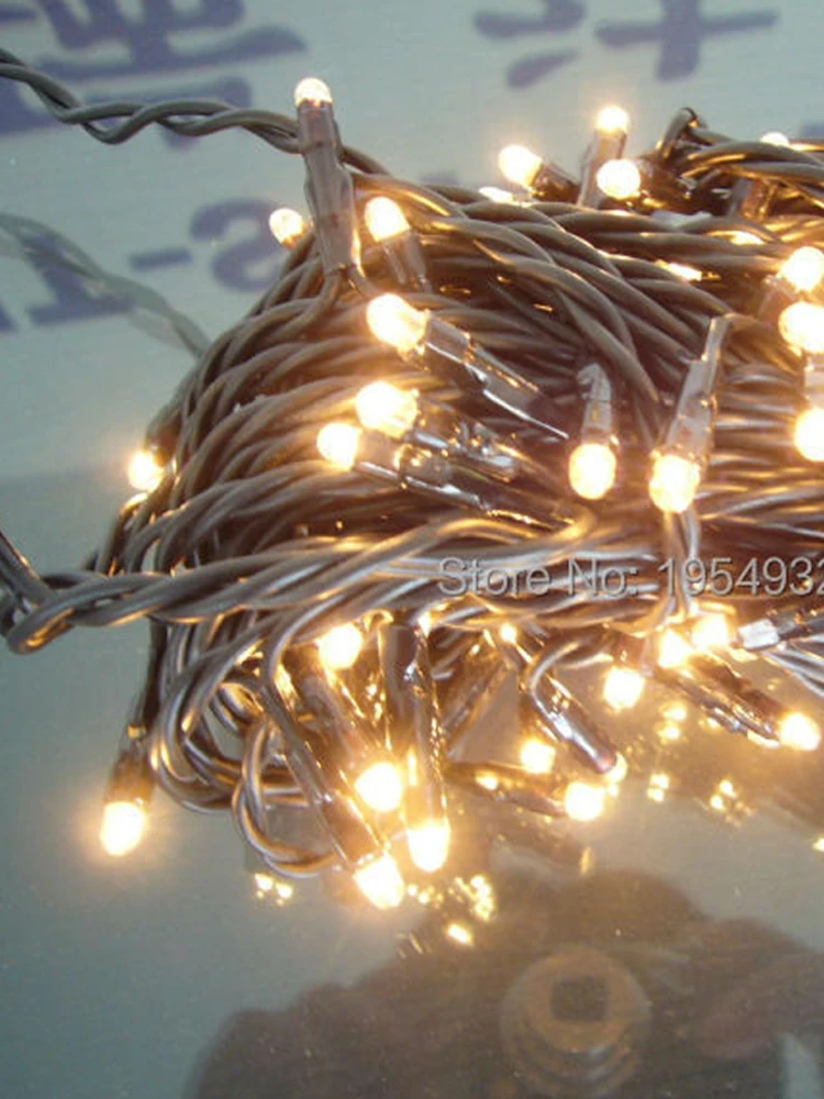 220 V Incandescent Rice Bulb PVC Cable Light String Black Cable Transparent Rice Bulb Indoor &Outdoor Use Holiday Decoration