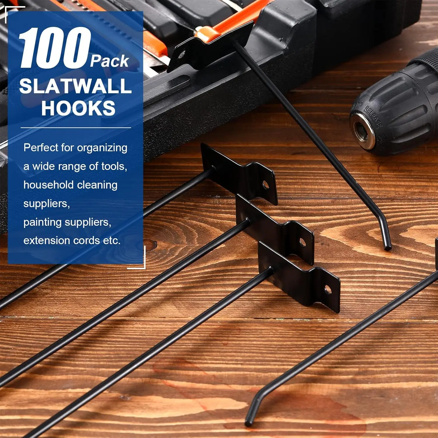 100แพ็คSlatwallแผงตะขอแสดงผลSlatwallอุปกรณ์เสริมHeavy Duty Slat WallแขวนตะขอโลหะSlatwallตะขอและ