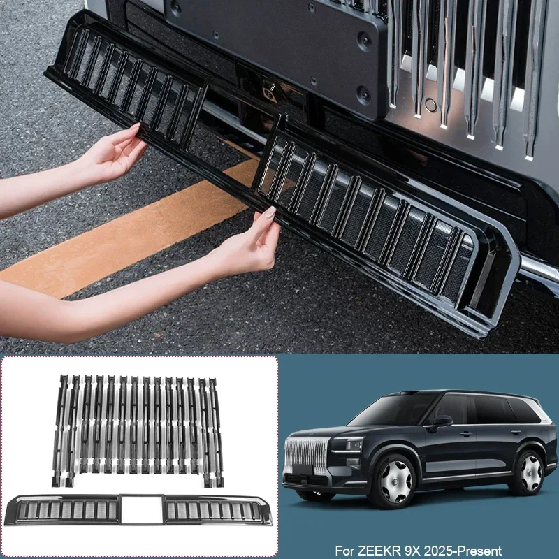 ABS Car Modify Front Buckle Insect Proof Net Auto Front Bumper Center Intake Grille Cover Accessory For ZEEKR 9X 2025-Present