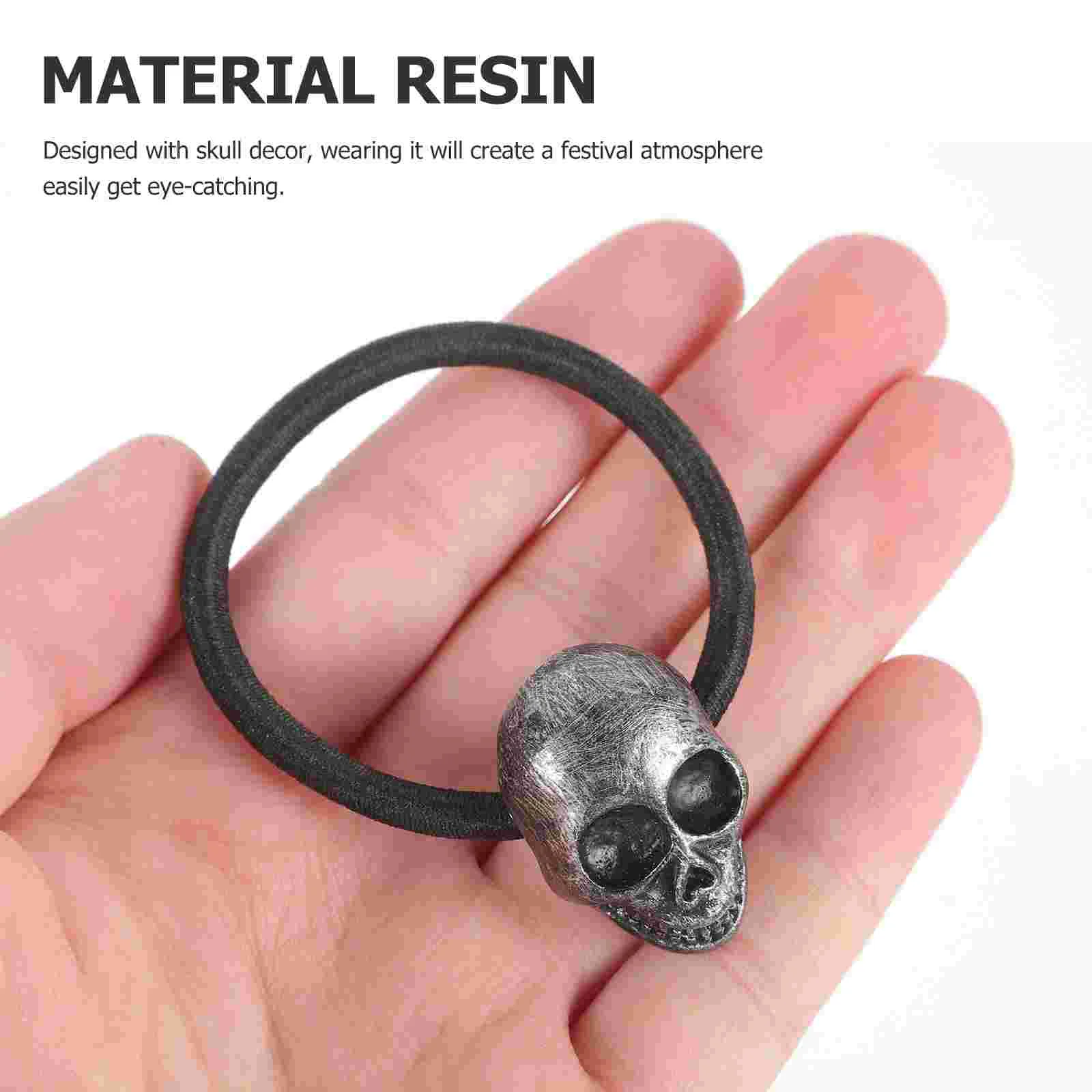 Skull Hair Ring Elastic Bands Gothic Accessory Rings Halloween Rope Girls Headdress Ties Accessories for