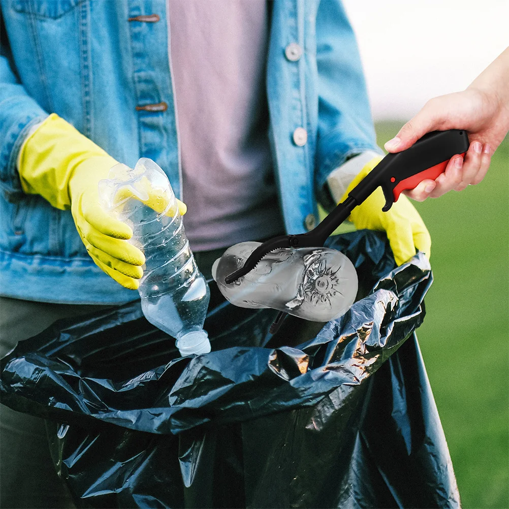 

2pcs Garbage Picker Grabber Tool Short Reacher For Seniors Disabled Back Issues Ergonomic Handle Durable Plastic Litter Leaf
