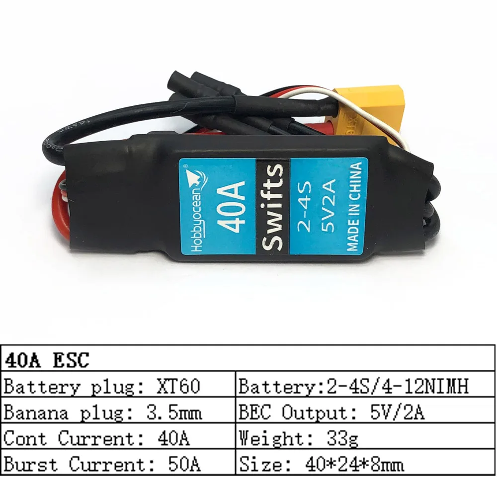 Hobbyocean 10A 20A 30A 40A 50A 80A 100A 125A 200A ESC Speed Controller With UBEC For Hobbywing Skywalker RC Airplanes Helicopter