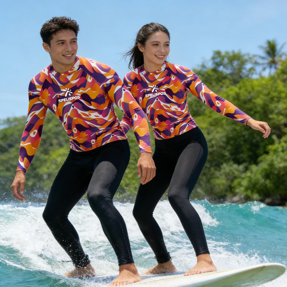 New Arrival Unisex Long Sleeve Rash Guard UPF50+ Surfing Shirt Sailing Top Wear UV Protection Quick Dry for Water Sports Fishing