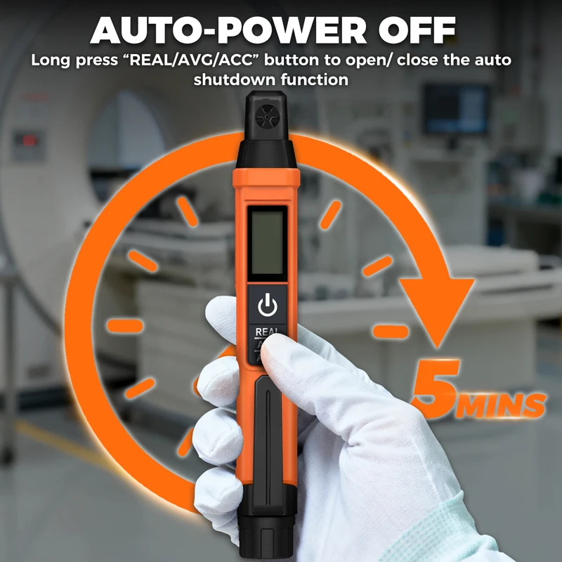 POROMETISTO ND01 Portable Nuclear Radiation Detector Pen REAL/AVG/ACC Geiger Counter for Beta Particles/γ-Rays/X-Rays Testing