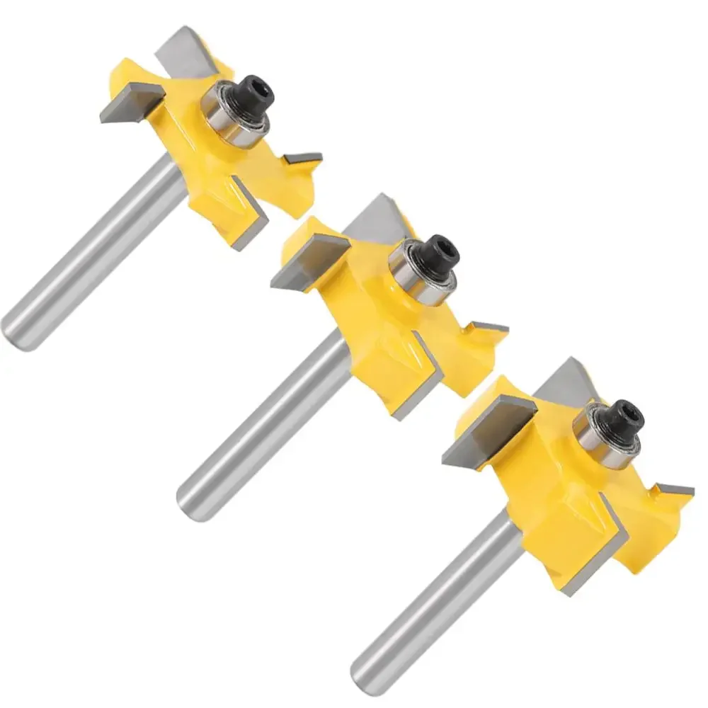 1PC 1/4" 6MM 6.35MM Shank Milling Cutter Wood Carving T Type Bearings Wood Milling Cutter Rabbeting Bit Woodworking Router Bits