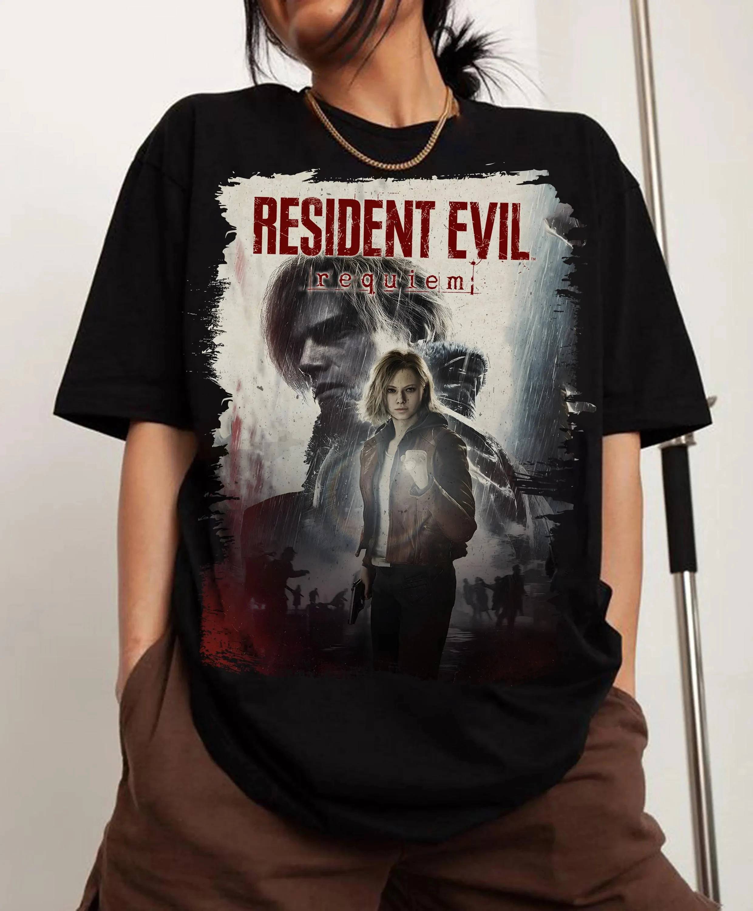 Camiseta vintage de Resident Evil Requiem 2026, sudadera de Resident Evil 9, regalo para gamers, camiseta de juego de terror Umbrella Corps