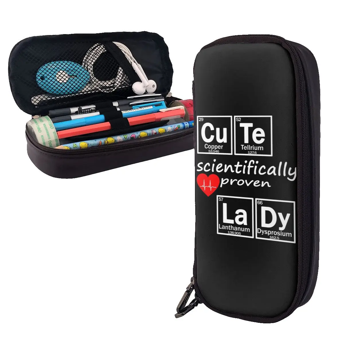 Elements Periodic Table Science Chemistry Chemical Leather Pencil Case Pen Holder Large Storage Pen Box Pencil Bag for School
