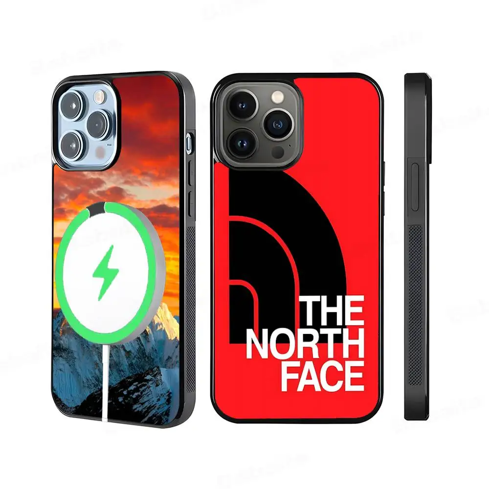 Funda Magnética Inalámbrica para Teléfono con Logotipo de The North Face para Magesafe, Compatible con iPhone 17 Pro Max, Air 13, 12 Mini, 16, 15, 14, 11
