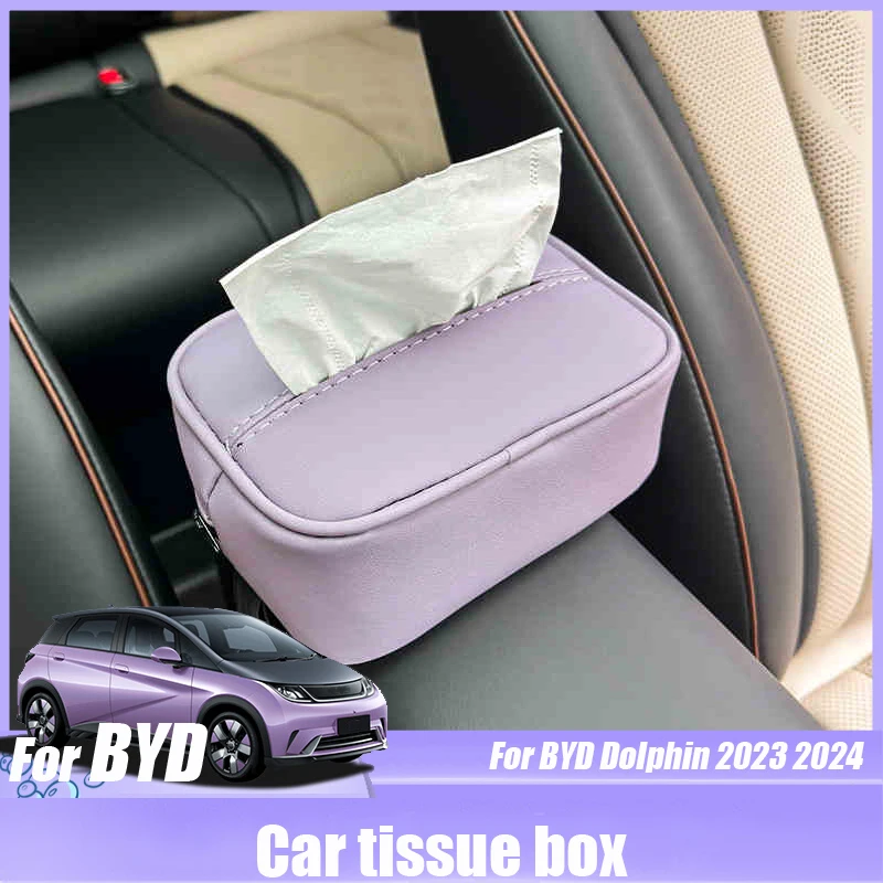 

Для BYD Dolphin 2023 2024, автомобильный ящик для хранения салфеток, подлокотник, сумка для хранения салфеток и ящик для бумаги, внутренняя модификация