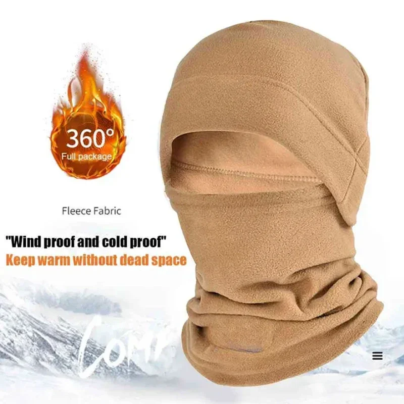 

﻿Winter Cycling Balaclava Mask Set Windproof Warm Polar Fleece Face Mask Neck Tube Thermal Motocycle Ski Beanies Neck Cover