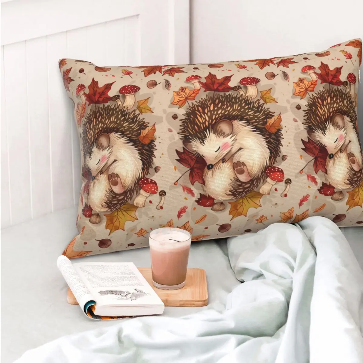 Hedgehog Animal Rectangle Pillowcase Cushion Cover Decorative Bedroom Bed Home Comfort Throw Pillow