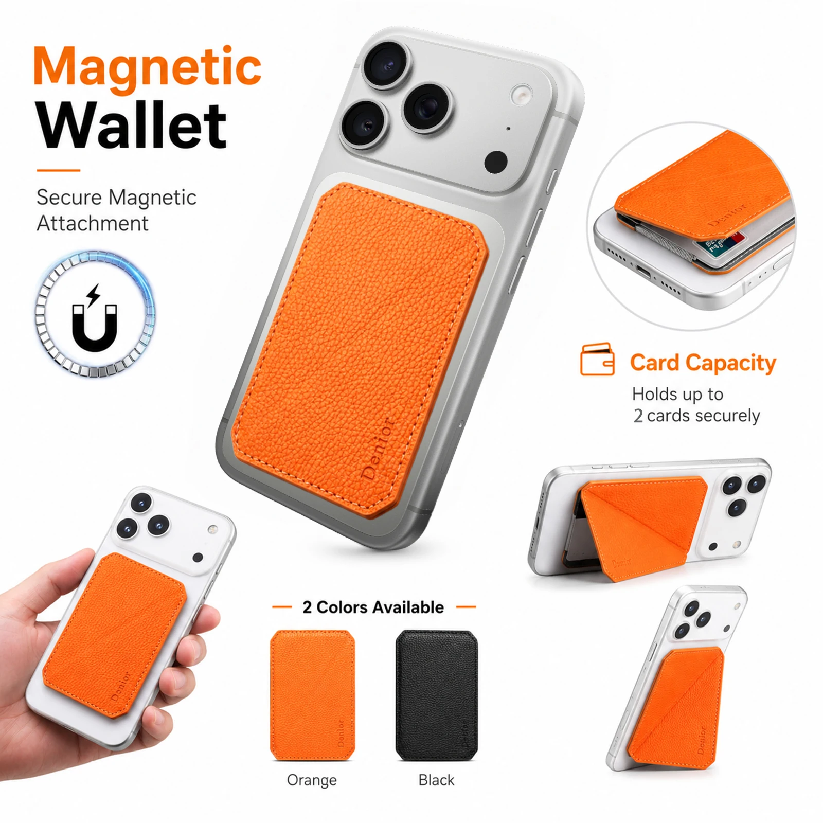 Denior Is Suitable for Mobile Phone Holders with Magnetic Suction Function and Ultra-Thin Magnetic Card Holders with 1 Card Slot