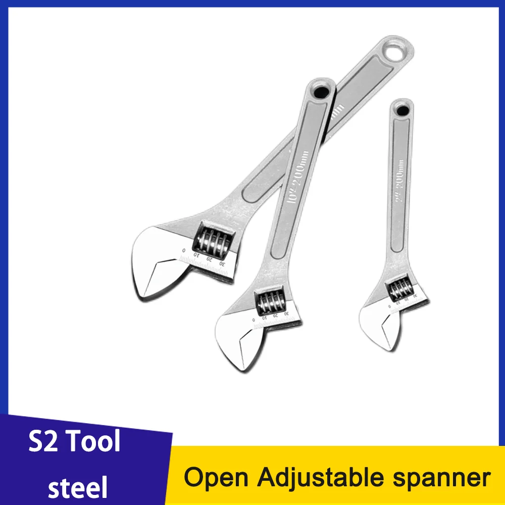 Adjustable Open Wrench for Electroplating Adjustable Wrench Tool Household Industrial Anti-jamming Rubber Handle Wrench